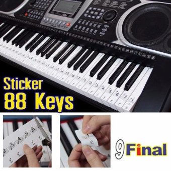 Konix สติ๊คเกอร์ ติดเปียโน คีย์บอร์ด แบบใส 88 คีย์ Transparent Piano Keyboard Sticker 88 Key Electronic Keyboard 88 Key (สีขาว) image