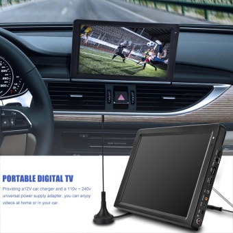 DVB-T-T2 16:9 Portable TFT-LED HD Digital Analog Color TV Television Player US Plug 12 Inches - intl