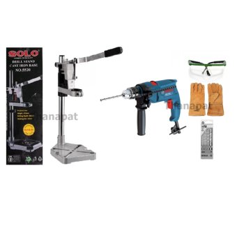 BOSCH สว่านกระแทก 13 มม. รุ่น GSB 1300 พร้อม SOLO แท่นจับสว่าน BOSCH ดอกสว่านเจาะปูน 5ตัว/ชุด Set2 BOSCH สว่านกระแทก 13 มม. รุ่น GSB 1300 พร้อม SOLO แท่นจับสว่าน BOSCH ดอกสว่านเจาะปูน 5ตัว/ชุด Set2