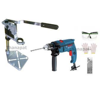 BOSCH สว่านกระแทก 13 มม. รุ่น GSB 1300 พร้อม Toptools แท่นจับสว่าน Bosch ดอกสว่านเจาะปูน Set1 BOSCH สว่านกระแทก 13 มม. รุ่น GSB 1300 พร้อม Toptools แท่นจับสว่าน Bosch ดอกสว่านเจาะปูน Set1