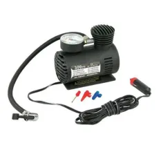 Air Compressor ปั้มลมไฟฟ้าสำหรับรถยนต์ ปั๊มลมติดรถยนต์ปั๊มเติมลมยาง Air pump 300PSI 12V (สีดำ)