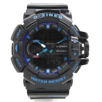 D - ZINER นาฬิกาข้อมือแนว SPORT ชาย 2 ระบบ(ANALOGDIGITAL)กันนํ้า100% รุ่น DZ11Blue