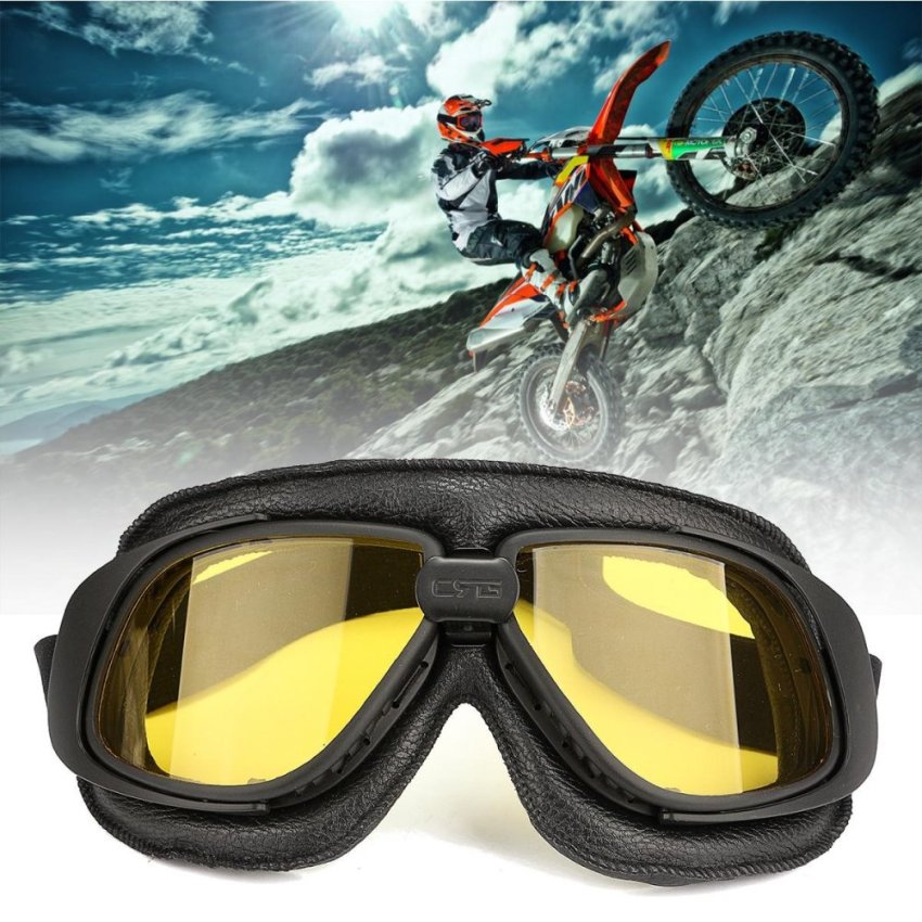 Motorcycle Goggles Motorbike Bike Helmet Eye Protection Glasses Yellow