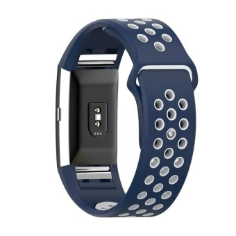 New Sport Silicone Band for Fitbit Charge 2 smart bracelet strapfor Charge2 bands，Blue - intl