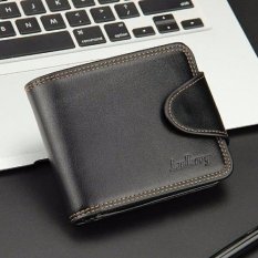 Baellerry กระเป๋าสตางค์ ผู้ชาย กระเป๋าเงิน กระเป๋าตัง บาง ทรงสั้น Wallet Mens Luxury Leather Credit/ID Card Holder Baellerry Billfold Coin Purse - Black
