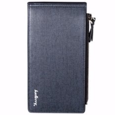 Baellerry กระเป๋าสตางค์ ผู้ชาย กระเป๋าเงิน กระเป๋าตัง บาง ทรงยาว Men Wallet Long Pattern PU Leather Wallet for Men - Blue