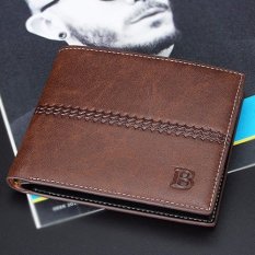 Bogesi กระเป๋าสตางค์ ผู้ชาย กระเป๋าเงิน กระเป๋าตัง บาง ทรงสั้น Wallet Mens Luxury Leather Credit/ID Card Holder Baellerry Billfold Coin Purse - Brown