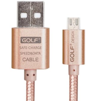 Golf Metal Quick Charge & Data Cable สายชาร์จ Micro USB สำหรับ<br/>Samsung / Android (สายถัก) - สี Rosegold, โปรโมชั่นพิเศษประจำปี 2016, สายเคเบิ้ลและสายชาร์จ ราคาเริ่มต้นที่ 99บาท image