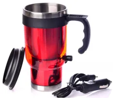 ITandHome 12V Electric Heating Car Cup แก้วต้มน้ำ ใช้ไฟในรถ C-01 -สีแดง