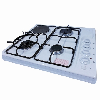 TEBA เตาหุงต้มแบบ COUNTER TOP 3 หัวแก๊ส 1 เตาไฟฟ้า รุ่น TOM22HS - White