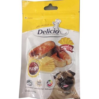 Delicio Plus Cheddar Cheese flavor (70g) ขนมอบสำหรับสุนัขรสปลาแซลมอนผสมเชดด้าชีส (3 Unit) Delicio Plus Cheddar Cheese flavor (70g) ขนมอบสำหรับสุนัขรสปลาแซลมอนผสมเชดด้าชีส (3 Unit)