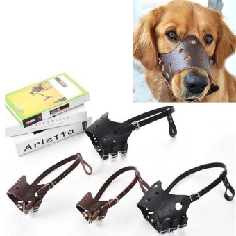 Pet Dog Adjustable Mask Anti Bark Bite Mesh Soft Mouth MuzzleGrooming Chew Stop Coffee 14-18cm - Intl June 2018 - 3 Pet Dog Adjustable Mask Anti Bark Bite Mesh Soft Mouth MuzzleGrooming Chew Stop Coffee 14-18cm - intl - 3