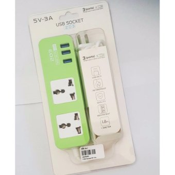 ปลั๊กไฟ สายชาร์จ 2in1 USB Socket 5V-3A ขนาด 1.5 m.