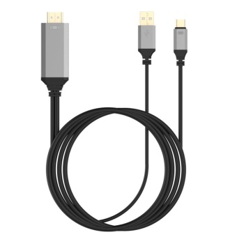 สนใจซื้อ 2M 4K USB Type-C to HDTV HDMI AV Adapter Cable for PhoneLaptop(Black) - intl รีวิว 2M 4K USB Type-C to HDTV HDMI AV Adapter Cable for PhoneLaptop(Black) - intl