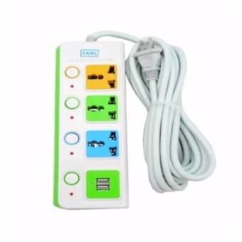 ปลั๊กไฟ ปลั๊กต่อสายไฟ ปลั๊กพ่วง 3 เมตร  3 ช่อง ช่องเสียบ USB 2 ช่อง ผลิตจาก  OFC อย่างดี นำไฟฟ้าได้ดีและมีความร้อนต่ำ ทนไฟได้ 750 องศา ปลอดภัย 100% CKML ของแท้ (รับประกันสินค้า 1 เดือนเต็ม)