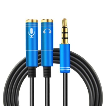 30cm 3.5mm Stereo Audio Male to 2 Female Headset Mic Y SplitterCable Adapter BU - intl 30cm 3.5mm Stereo Audio Male to 2 Female Headset Mic Y SplitterCable Adapter BU - intl