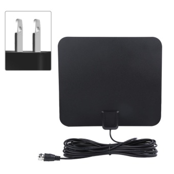 ดูภาพ 50 Miles Range High Gain Indoor Amplified Digital TV HDTV Antenna with 16ft Cable (US Plug) - intl เพิ่มเติม 50 Miles Range High Gain Indoor Amplified Digital TV HDTV Antenna with 16ft Cable (US Plug) - intl