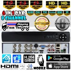 6 in 1 HD 8CH DVR  เครื่องบันทึกภาพ สำหรับ กล้องวงจรปิด AHD / CVI / TVI / IP / Analog / XVI Kit Set  Digital Video Recorder + ฟรีอะแดปเตอร์