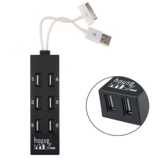 8 Ports USB 2.0 HUB With USB And iPhone Data Cable For PC iPad iPodBK - intl 8 Ports USB 2.0 HUB With USB And iPhone Data Cable For PC iPad iPodBK - intl