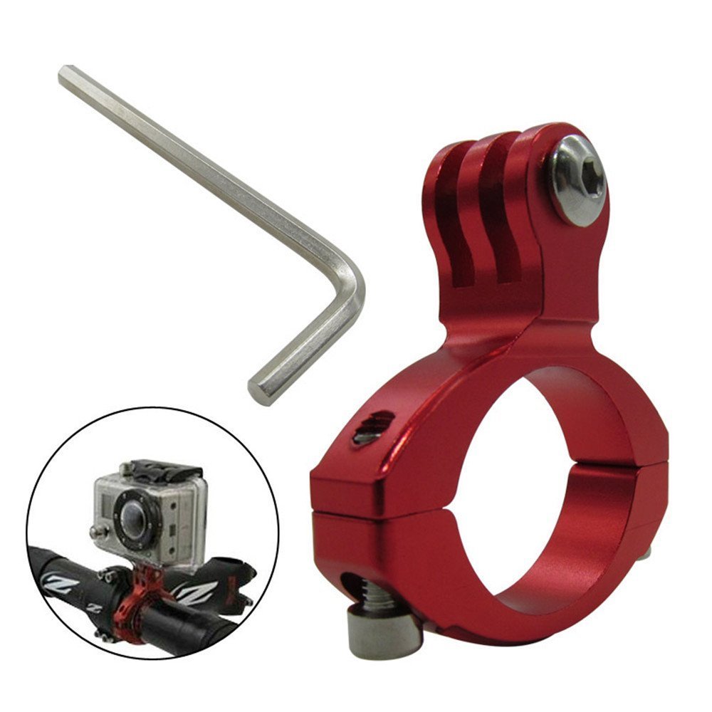 Aluminum Bike Clamp Bicycle Handlebar Mount Holder Adapter forGopro Hero 2 3 3+ 4 sj4000 sj5000+ (Red) Aluminum Bike Clamp Bicycle Handlebar Mount Holder Adapter forGopro Hero 2 3 3+ 4 sj4000 sj5000+ (Red)