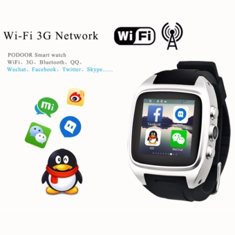 Android Smart Watch X01/X02 1.5 inch 240 * 240 IPS BluetoothsmartWatch with GPS+3G+WiFi+GPRS Bluetooth Watch for androidphone(สีเงิน)