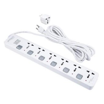 ซื้อ/ขาย ANITECH ปลั๊กพ่วง 6 ช่อง รุ่น H406 (สีขาว) 1 ตัว