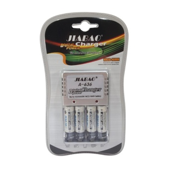 Battery Charger A-636 ที่ชาร์จถ่าน AA AAA 9V อุปกรณ์ชาร์จ ชาร์จแบตเตอรี่ พร้อมถ่านชาร์จ4 JIABAO