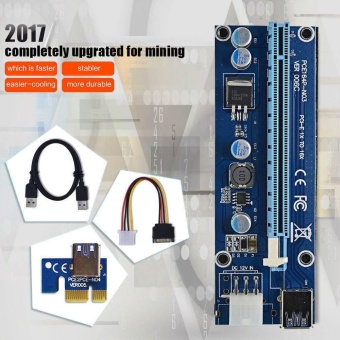รีวิวพันทิป Blue PCI-E Express Powered Riser Card USB 3.0 extender Cable 1x to16x Monero - intl จัดโปรโมชั่น Blue PCI-E Express Powered Riser Card USB 3.0 extender Cable 1x to16x Monero - intl