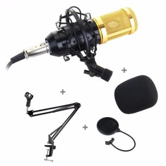 ไมค์คอนเดนเซอร์ รุ่น BM800 (พร้อมขาตั้ง+แผ่นกันลม) - (สีดำ) ไมค์คอนเดนเซอร์ รุ่น BM800 (พร้อมขาตั้ง+แผ่นกันลม) - (สีดำ)