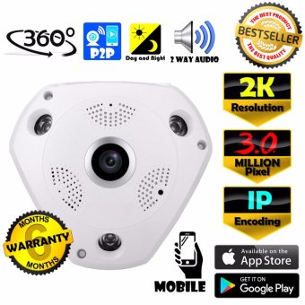 CCTV VAR CAM กล้องวงจรปิด IP Full HD / 2K 3 MP ล้านพิกเซล IP กล้อง Full HD / 2K เลนส์ 360° + ฟรีอะแดปเตอร์