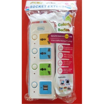 CKML  รางปลั๊กไฟกันไฟกระชาก 3 ช่อง 2 USB +4 สวิตช์  LH-626U สายยาว 3 เมตร