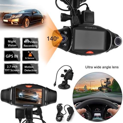 กล้องติดรถยนต์ Dual Lens 2.7 TFT Screen Dash Cam 140°+ 120°WideAngle 8 IR LED Night Vision Car Security DVR Digital Video Recorder กล้องติดรถยนต์ Dual Lens 2.7 TFT Screen Dash Cam 140°+ 120°WideAngle 8 IR LED Night Vision Car Security DVR Digital Video Recorder