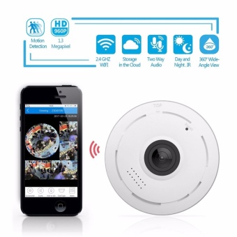 EKLEVA 360 Degree Fisheye Panoramic IP Camera 1.3 Megapixel 960P Wireless Wifi 2.4GHZ Security Camera Super Wide Angle Support IR Night Motion Detection Keep Your Pet   Home Safe - intl