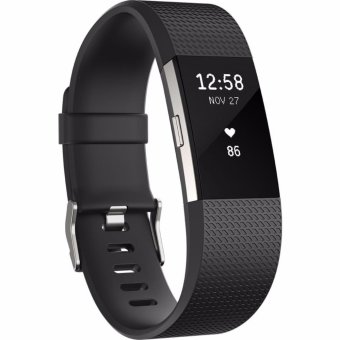 Fitbit Charge 2 Black สายรัดข้อมือ สีดำ ไซด์ Large - รับประกันศูนย์ 1 ปี