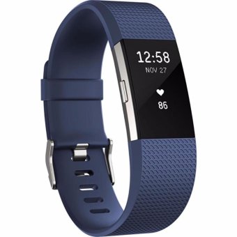 Fitbit Charge 2 Heart Rate large Blue silver รับประกัน1ปีรับประกันศูยน์ไทย