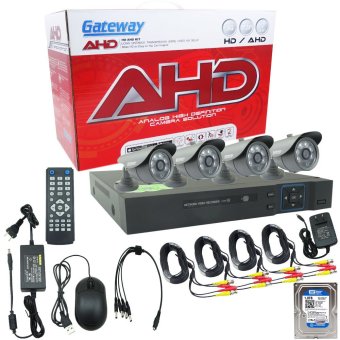 Gateway AHD CCTV ชุดกล้องวงจรปิด 4 กล้อง HD AHD KIT 1.3 MP J-866 (Black)