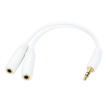 Gold Plated 3.5mm Stereo Audio Jack Splitter Y-Cable