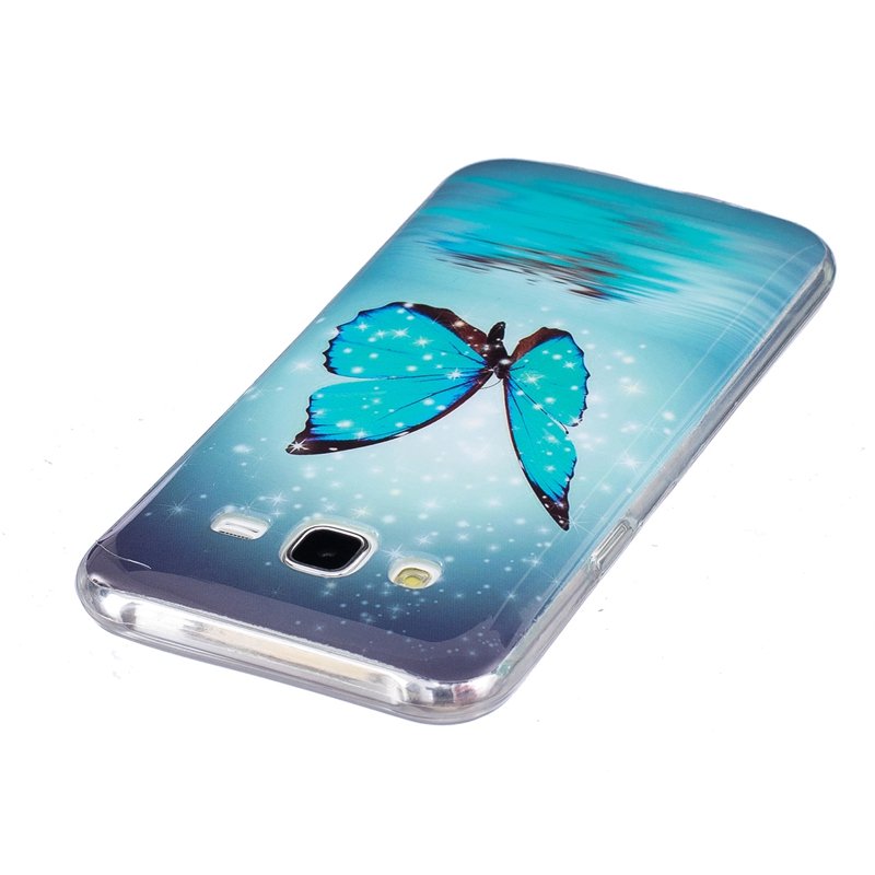 High quality Butterfly Noctilucent TPU Soft Gasbag Back Case CoverFor Samsung Galaxy J7 Case - intl
