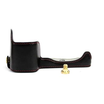 High Quality PU Leather Half Camera Case Bag Cover Base with TripodMount for Sony A6300/