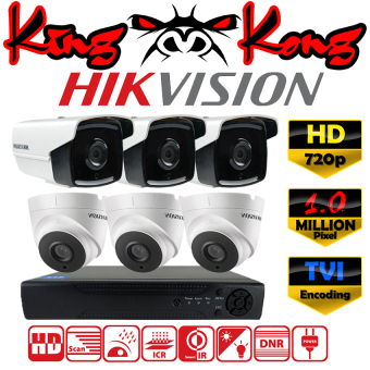 Hikvision ชุดกล้องวงจรปิดกล้อง 8CH CCTV กล้อง 6ตัว ทรงกระบอก และโดม 1.0 MP HD และอนาล็อก เครื่องบันทึก 8ช่อง 1080N DVR NVR AHD TVI CVI Analog DS-2CE56C0T-IT3 Hikvision ชุดกล้องวงจรปิดกล้อง 8CH CCTV กล้อง 6ตัว ทรงกระบอก และโดม 1.0 MP HD และอนาล็อก เครื่องบันทึก 8ช่อง 1080N DVR NVR AHD TVI CVI Analog DS-2CE56C0T-IT3