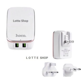 Hoco Travel Charger Dual USB ปลั๊กชาร์จ USB ทั่วโลก (Home / Office/ Travel)