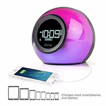 iHome iBT29BE Bluetooth Color Changing Dual Alarm Clock FM Radio with USB Charging