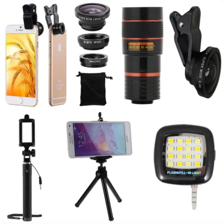 iRemax ชุดอุปกรณ์สำหรับถ่ายภาพ สำหรับโทรศัพท์มือถือ Clip Lens 3 in1+Super Wide 4X+Len Zoom 8X+ไม้เซลฟี่+ขาตั้งมือถือ 3 ขา+มินิแฟลช(สีดำ) iRemax ชุดอุปกรณ์สำหรับถ่ายภาพ สำหรับโทรศัพท์มือถือ Clip Lens 3 in1+Super Wide 4X+Len Zoom 8X+ไม้เซลฟี่+ขาตั้งมือถือ 3 ขา+มินิแฟลช(สีดำ)