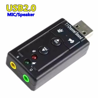 ประเทศไทย JJ USB Sound Adapter External USB 2.0 Virtual 7.1 Channel-black