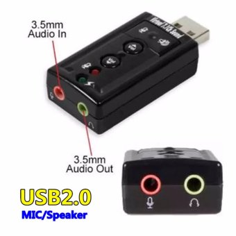 ซื้อ/ขาย JJซาวน์การ์ด ยูเอสบี คอมพิวเตอร์ โน็ตบุ๊ค พกพา อเนกประสงค์USB Sound Adapter External USB 2.0 Virtual 7.1 Channel-Black