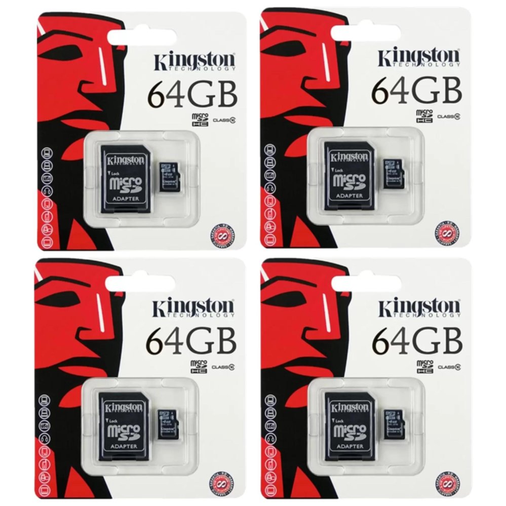 Kingston Memory Card Micro SD SDHC 64 GB Class 10 คิงส์ตันเมมโมรี่การ์ด 64 GB รุ่น แพ็ค4ชิ้น Kingston Memory Card Micro SD SDHC 64 GB Class 10 คิงส์ตันเมมโมรี่การ์ด 64 GB รุ่น แพ็ค4ชิ้น