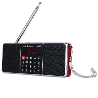 L - 288 Portable FM Radio Speaker Music Player with TF Card USB Disk Input (Red)