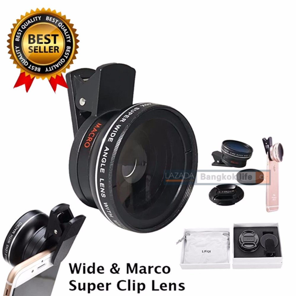 LIEQI รุ่น LQ-027 เลนส์เสริมมือถือ 2 in 1 Super wide angle 0.45x& Macro 10x Lens LIEQI รุ่น LQ-027 เลนส์เสริมมือถือ 2 in 1 Super wide angle 0.45x& Macro 10x Lens