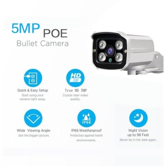 LOOSAFE 5MP HD Security POE IP Camera 5.0 Megapixel Outdoor Night Vision Onvif Surveillance IP Bullet Camera - intl