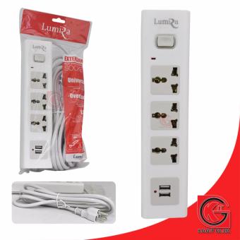 รางปลั๊กไฟ#ปลั๊กไฟ Lumira แบบ 1 สวิชท์ 3 ช่อง 2 USB รุ่น L502U 3M